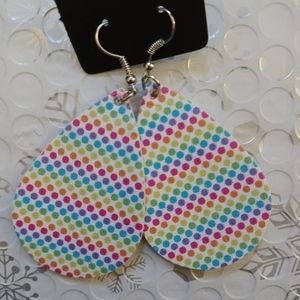 Rainbow polka dot earrings